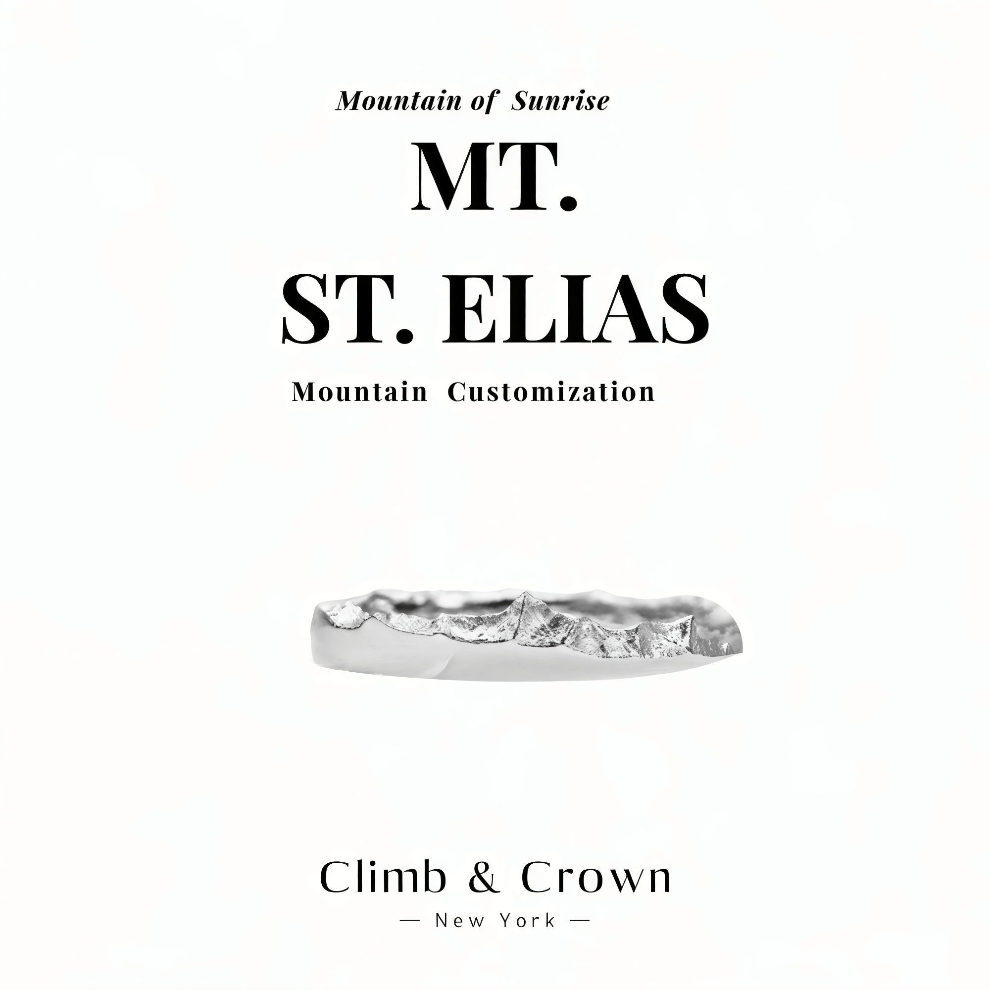 【Mt. Saint Elias】Hand-Engraved Mount Ring Mens/Womens Wedding Ring