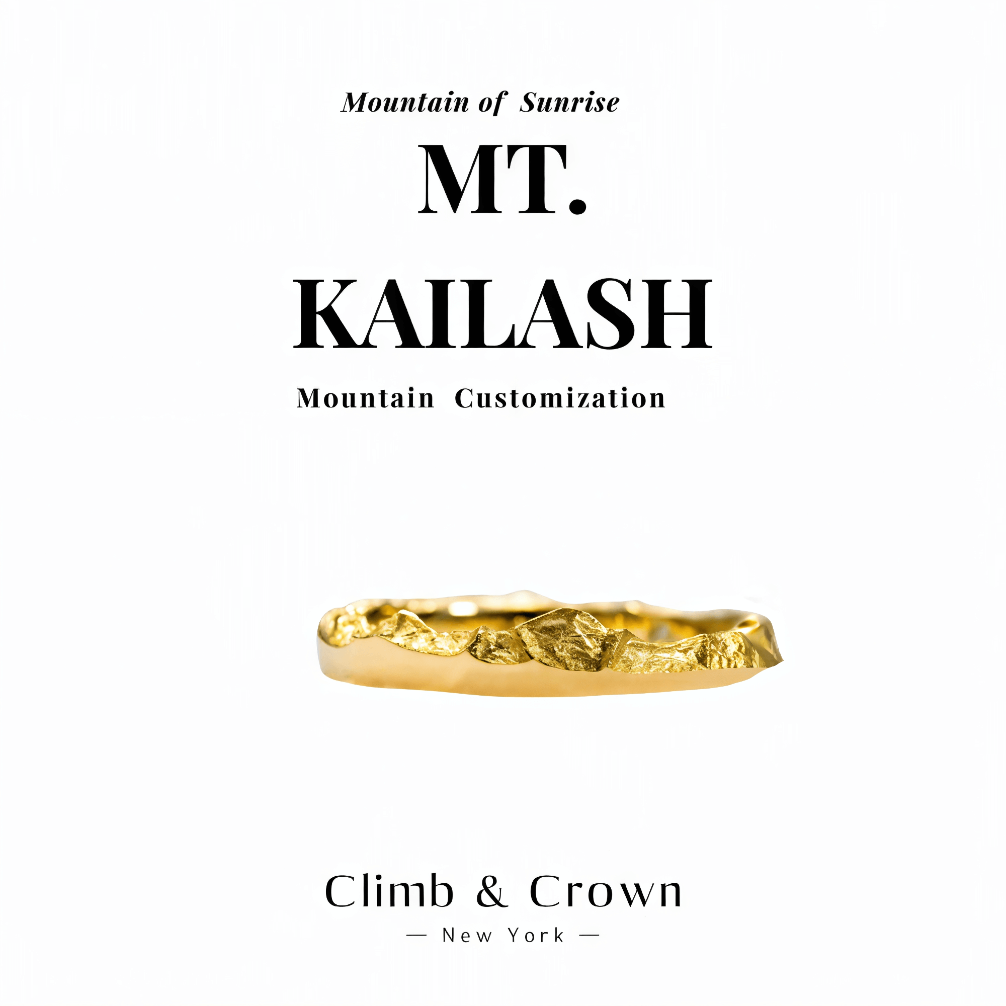 【Mt. Kailash】Gold Hand-Engraved Mount Mens/Womens Wedding Ring