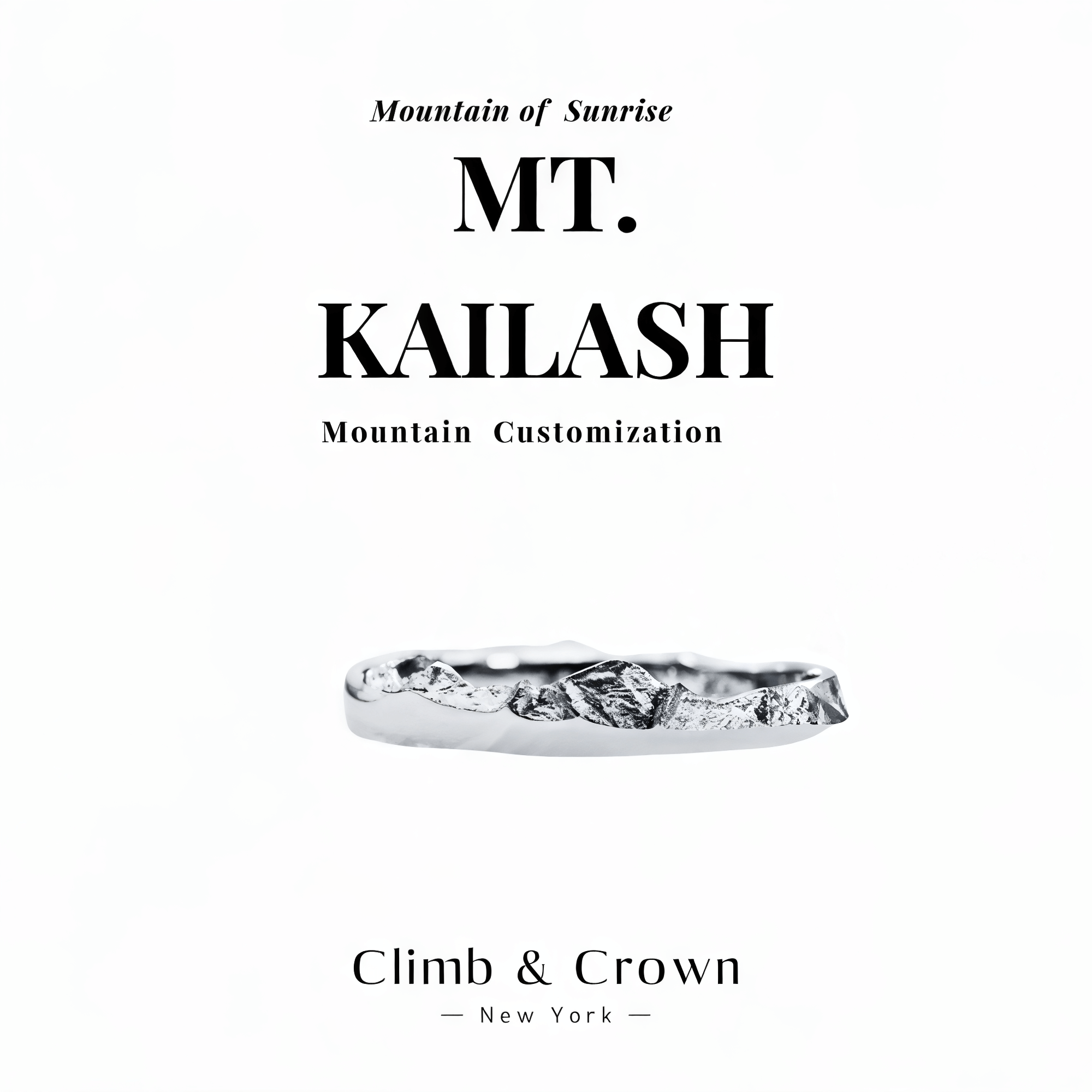 【Mt. Kailash】 Titanium Hand-Engraved Mount Ring Mens/Womens Wedding Ring
